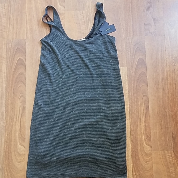 Rag & Bone Dawson Black lurex coctail  mini dress sleeveless gray black SMALL - Picture 7 of 8